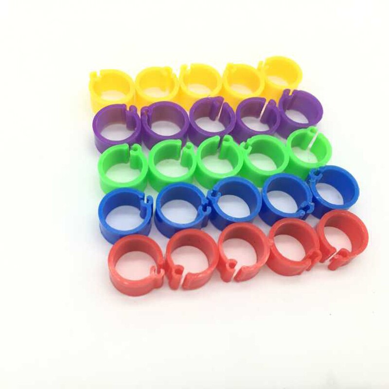100 Stks Duiven Ringen 8mm Bajonet Identificatie Ring Opening Duif Ring Kleur Duif Voetring Duif Levert Vogel Apparaten: 5 color x 20 pcs