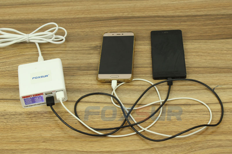 6A Multi USB Charger Quick Charge 6 Ports + LCD dispay Wall Charger Station for Samsung LG Huawei iPhone iPad cell phone