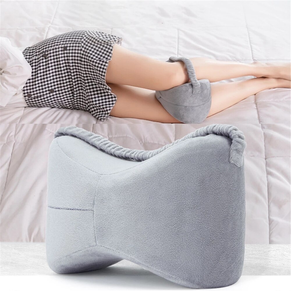 Almohada de espuma viscoelástica para las piernas, cojín cómodo transpirable de rebote lento para las piernas, suave, soporte Vertebral para dormir