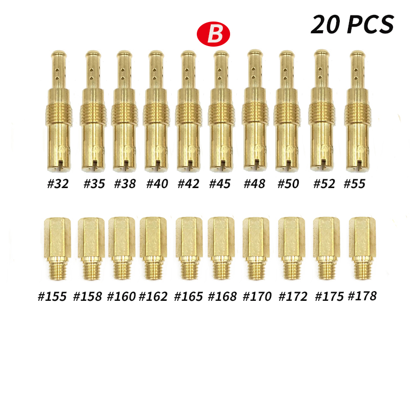 Motorcycle Carburetor Main Jets Slow Pilot Jets Kit for PWK Keihin OKO PWM CVK FCR Carbs Carburetter Set Injectors Nozzle: Dark Grey