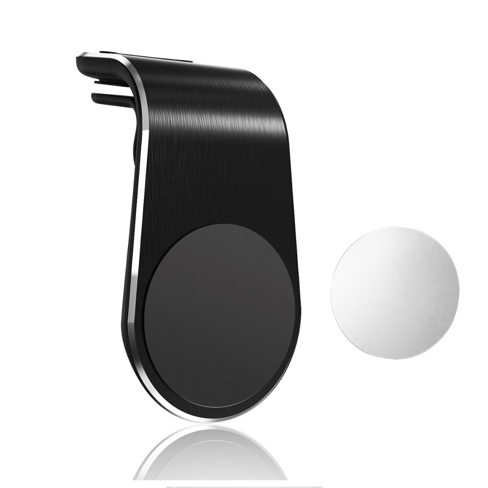 Tomada de ar do carro gps suporte fixo, adequado para o telefone celular do iphone, simples e belos suportes de telefones de carro magnético: black
