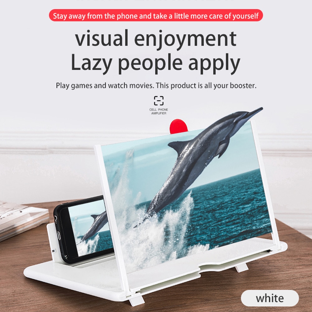 10/12 pollici 3D lente d&#39;ingrandimento dello schermo del telefono cellulare HD amplificatore Video supporto staffa gioco di film ingrandimento supporto da scrivania pieghevole per telefono