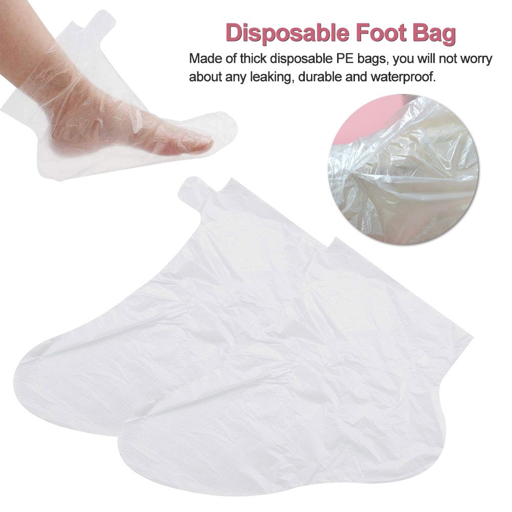 Calcetines térmicos para el cuidado de la piel, patucos desechables de PE, bolsas de Pies Grandes transparentes, para Spa, parafina, para baño y pedicura, 200 Uds.