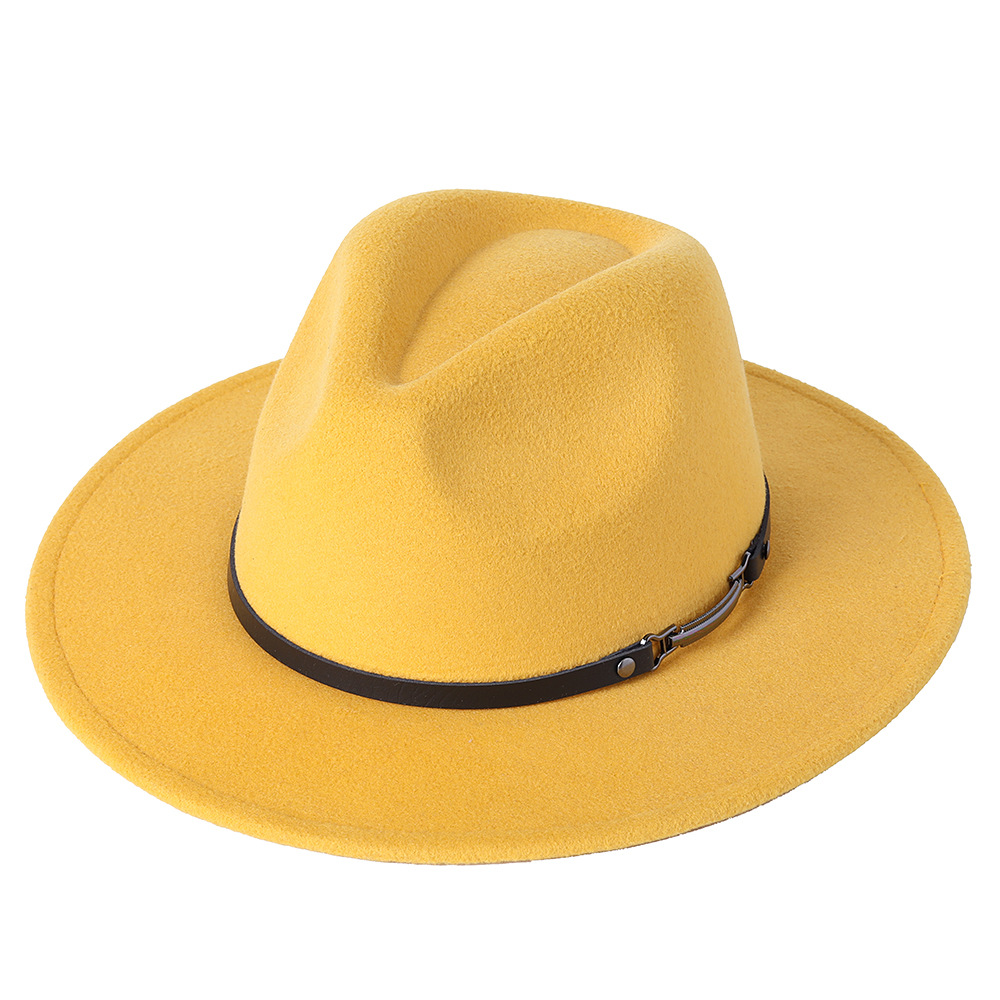 Brzoskwiniowe serce kapelusz Fedora damski łańcuszek duży kapelusz jesienno-zimowy Unisex kościół Panama kapelusz nowy Jazz filcowy kapelusz hurtowo