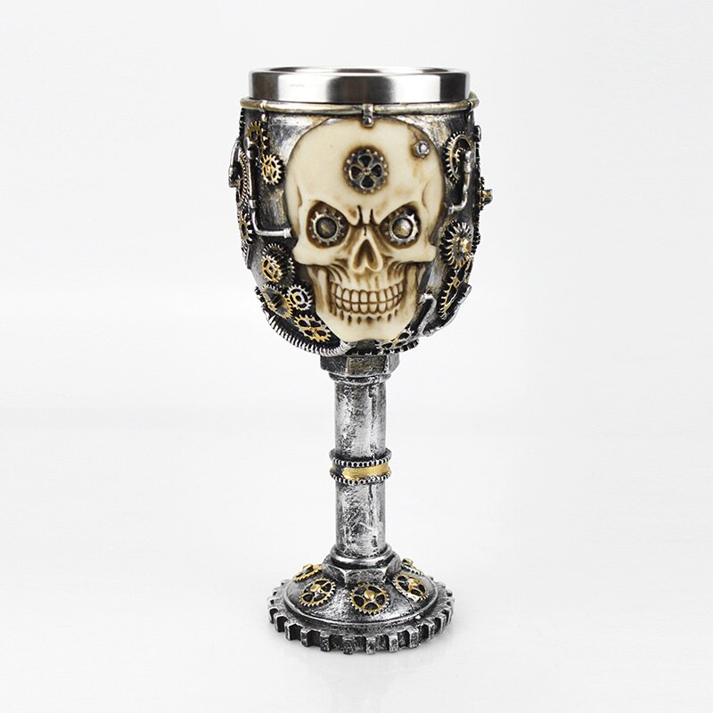 Gothic Wine Goblet Contain Dragon Claw Viking Skeleton Retro Stainless Steel&amp;Resin Wine Glass BEST Halloween Bar Drinkware: 6