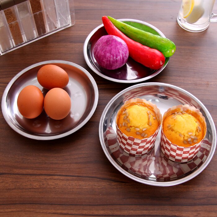 5pcs/set Stainless Steel Plate Feeding Dish Anti Tableware