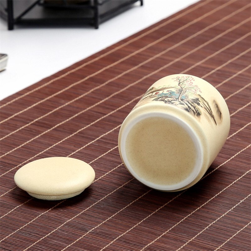 Ceramic Tea Caddies Tea Can Chinese Kung Fu Canister Tea Set Accessories Storage Jar Food Container Home Office Teaware
