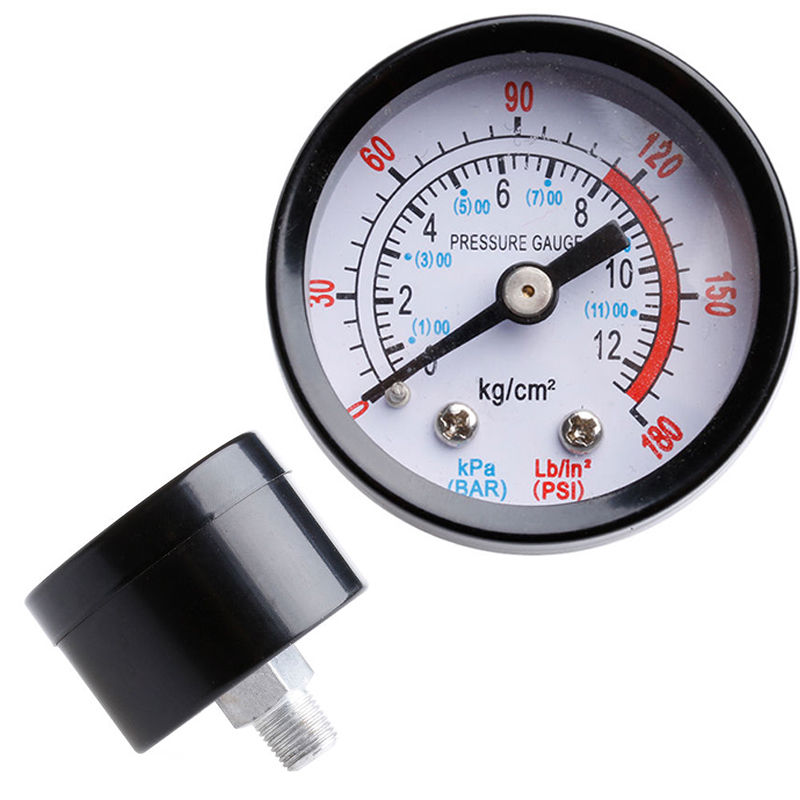 Bar Luchtdrukmeter Draad 1/8 Bsp Draad 0-180 Psi 0-12 Manometer Dubbele Schaal Voor Luchtcompressor Pneumatische Hydraulische Vloeistof