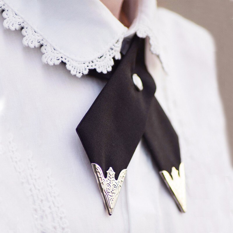 Casual Cross Bow Ties for Men & Women Solid Business Casual Cross Tie Formal Dress Men Wedding Metal Collar Cross Bowtie