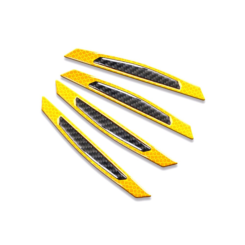 AQTQAQ 4Pcs/Set Car Door Edge Guards Anti-Collision Sticker Edge Bar Crash-Proof Anti-Scratch Car Protector: Yellow