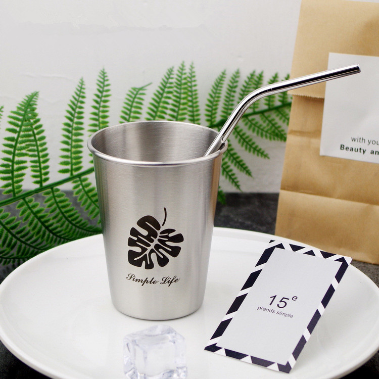 Ins Stijl Creatieve Koffie Mok 350 Ml/550 Ml Rvs Mok Metalen Cup Outdoor Reizen Mok Drinken: Licht Groen / 500ml