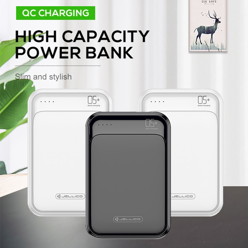 Jellico Power Bank 5000mAh LED Display Portable Charging PowerBank 5000 mAh USB External Battery Charger For Xiaomi Mi 9 iPhone