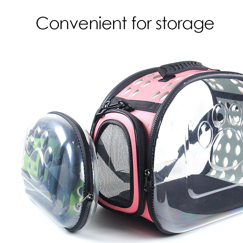 HEYPET portabebés para perros gato jaula plegable cajón plegable Bolso de Plástico bolsas de transporte mascotas suministros mochila transparente