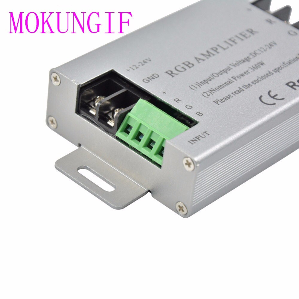 DC12V-24V 30A 360W Aluminum RGB led Amplifier controller 360W RGB Amplifier For RGB SMD 5050 3528 RGB LED Strip light