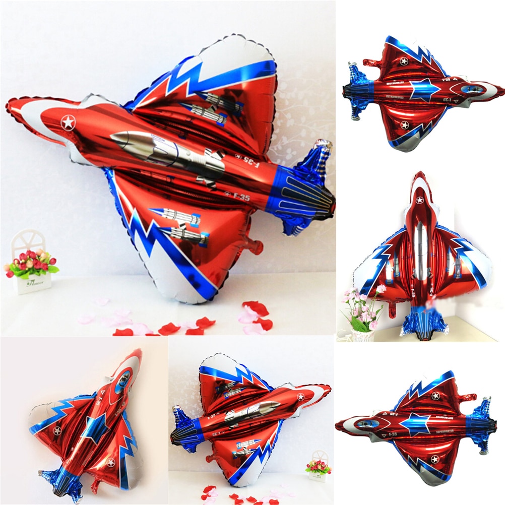 Inflatable Aircraft Cartoon Plane Ballons Inflatable Foil Fighter Plane Balloons For Baby Boy Shower Kids Birthday Party Decor
