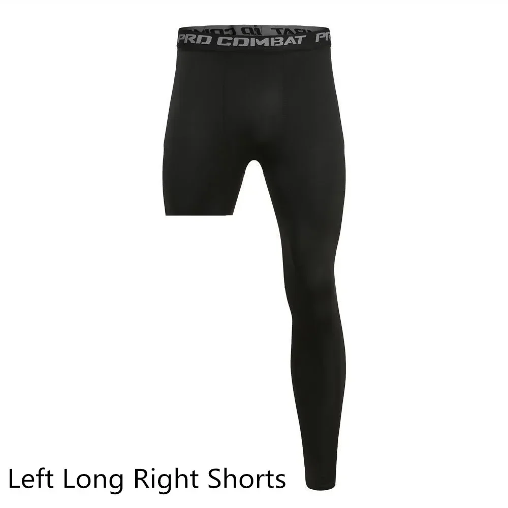 Pantalones de compresión de baloncesto para hombre, pantalones de ejercicio de capa Base, mallas deportivas ajustadas recortadas de una pierna, deporte de fútbol y Yoga: XXXL / Castaño