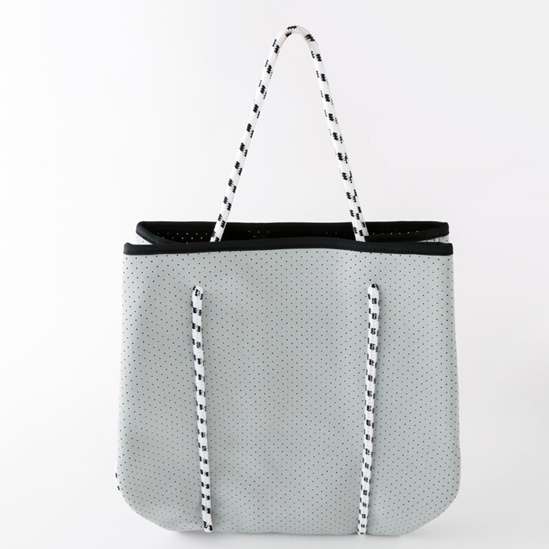 Femmes Pratique Néoprène Sac De Plage En Plein Air En Néoprène Sac À Main Grande Capacité Décontracté Sac À Bandoulière De Maman Sac Sacs Composites: light gray