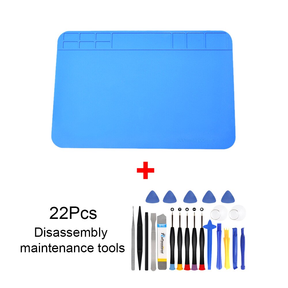 ESD Heat Insulation Working Mat Heat-resistant Soldering Station Phone Repair Insulation Pad Insulator Pad Maintenance Platform: 20X30cm set