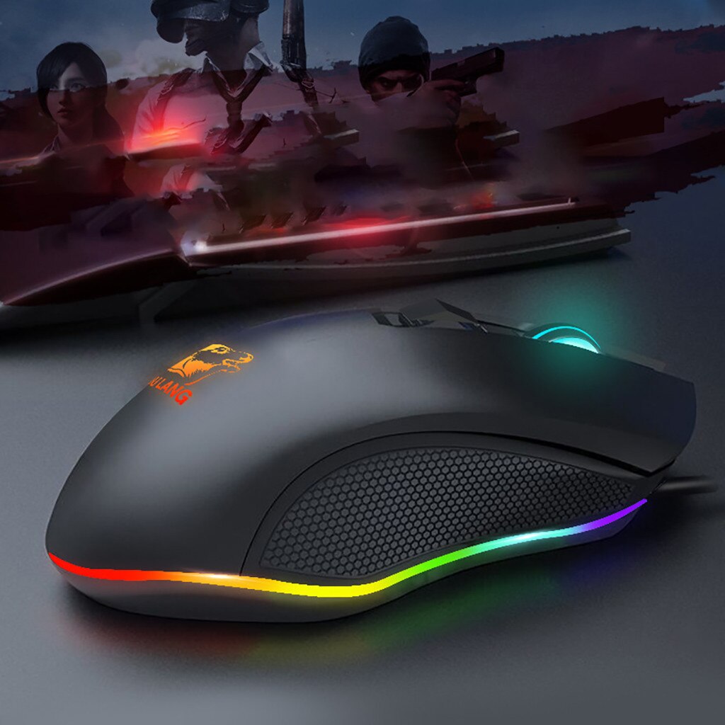 V1 Gaming Mouse Macro Definition Machinery Mouse E-Sports RGB Mouse USB 3200DPI Backlight LED Mice For Laptop Desktop PC #BL1