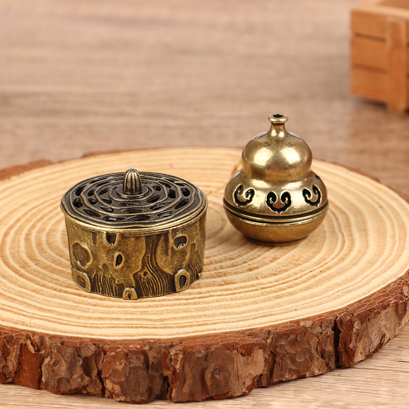 Quemador de incienso de flor de loto, soporte de Buda budista, Mini incensario de sándalo de latón, artesanía de Metal, decoración del hogar
