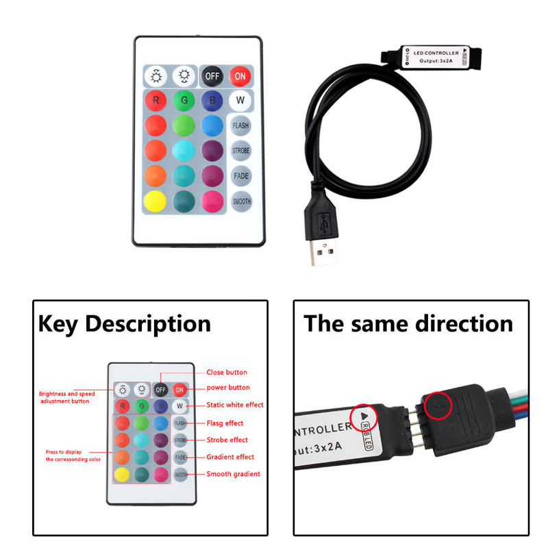 Tira de luces LED RGB de 5V USB 5 V PC TV retroiluminación 2835 0,5 m 1m 2m 3m 4m 5m 5 V voltios tira de luces LED USB cinta de lámpara cinta de diodo