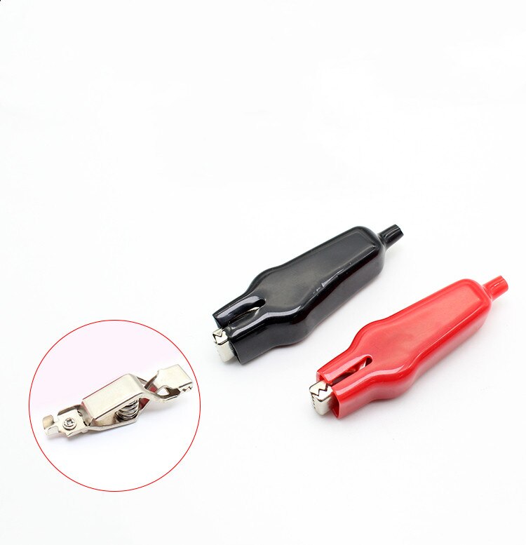 2PCS/lot 20A Mini Sheathed Alligator Clips Electrical DIY Test Lead Alligator PVC Double-Ended Crocodile Clips Roach Power Clamp