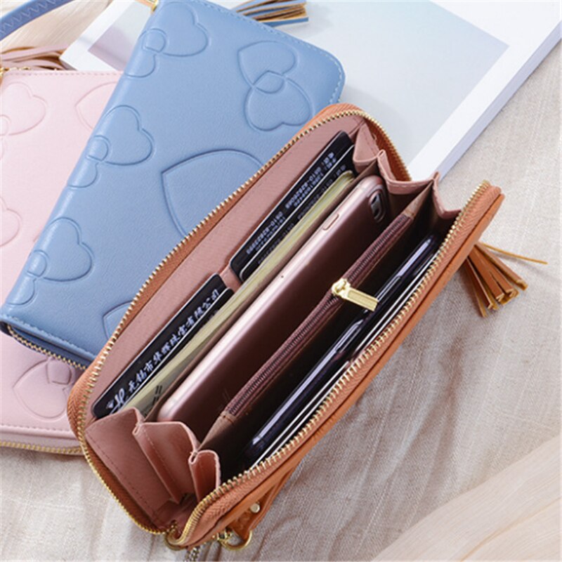 Portemonnees Vrouwen Bank/Id/Credit Card Wallet Vrouwen Rood/Zwart/Bruin/Blauw dames Portemonnee Rits Mobiel Tassen Voor Vrouwen