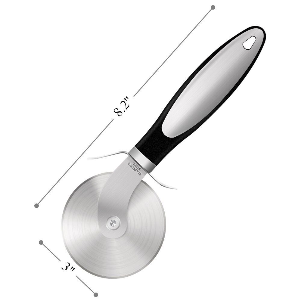 Bicycle Pizza Cutter Wheel Stainless Steel Plastic Bike Roller Pizza Cutting Wheels Chopper Kitchen Gadget Baking Accessories: Black
