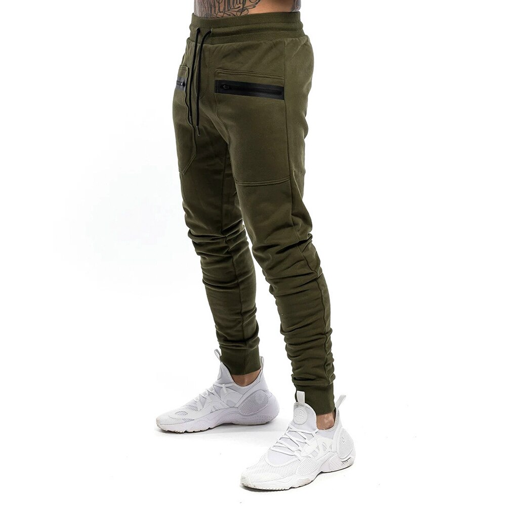 Männer Sport Hosen Lange Hosen Trainingsanzug Fitness Workout Jogger Gym Jogginghose Männlichen Kordelzug Tasche Hosen: XXXL / green