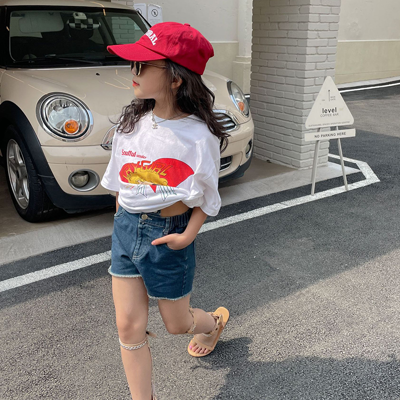 Lente Zomer Meisjes Shorts Baby Denim Shorts Kids Bottoms Kinderen Streetwear Kleding Onregelmatige Taille Ripped Tassel 4-13Y