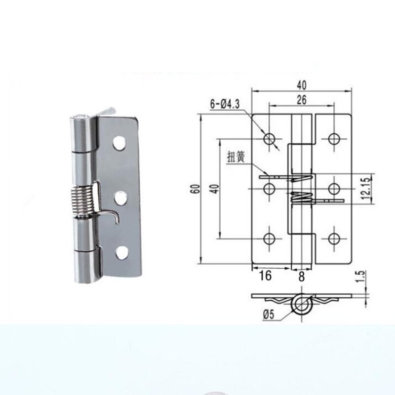 304 Stainless Steel Automatic Folding 2.5 Inch Torsion Spring Hinge