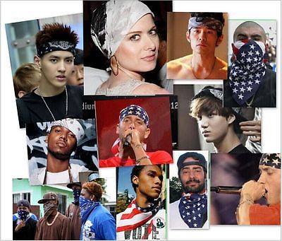 Newest Scarf Headband Bandanas Head wrap Cotton Head Wrap Neck Wristband Handkerchief Black White Pink