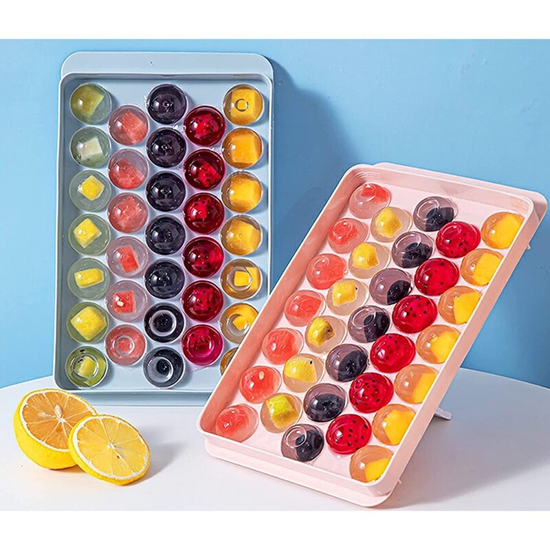 Round Ice-Cube Trays, Ice-Cube Maker Mold For Freezer, Circle Ice-Cube Tray Making Sphere Ice Chilling Cocktail