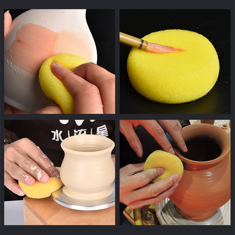 Esponja de arte para esculpir, esponja absorbente de agua e hidratante, herramientas de modelado para colorear y limpiar, 2 piezas