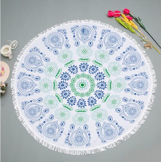 Paisley Strand Deken Boho Bohemian Ronde Mandala Zand Proof Grote Microfiber Strand Deken Handdoek Indiase Toalha De Praia Redonda