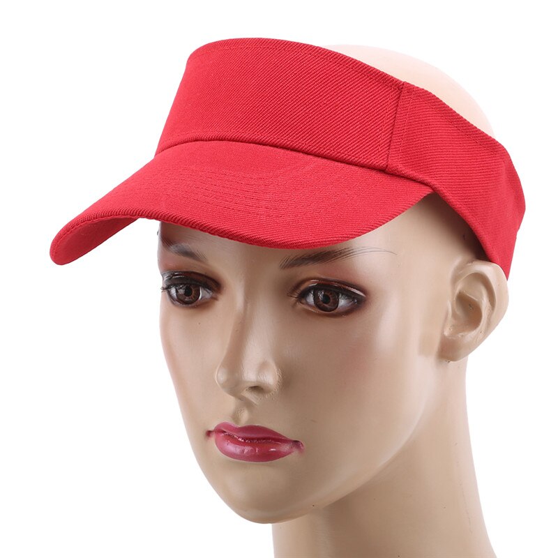 Verstelbare zonnehoed voor buiten, dames, zonnebrandcrème, zomersport, tennis, petten, dames, reizen, strand, lege hoge hoeden, unisex: Rood