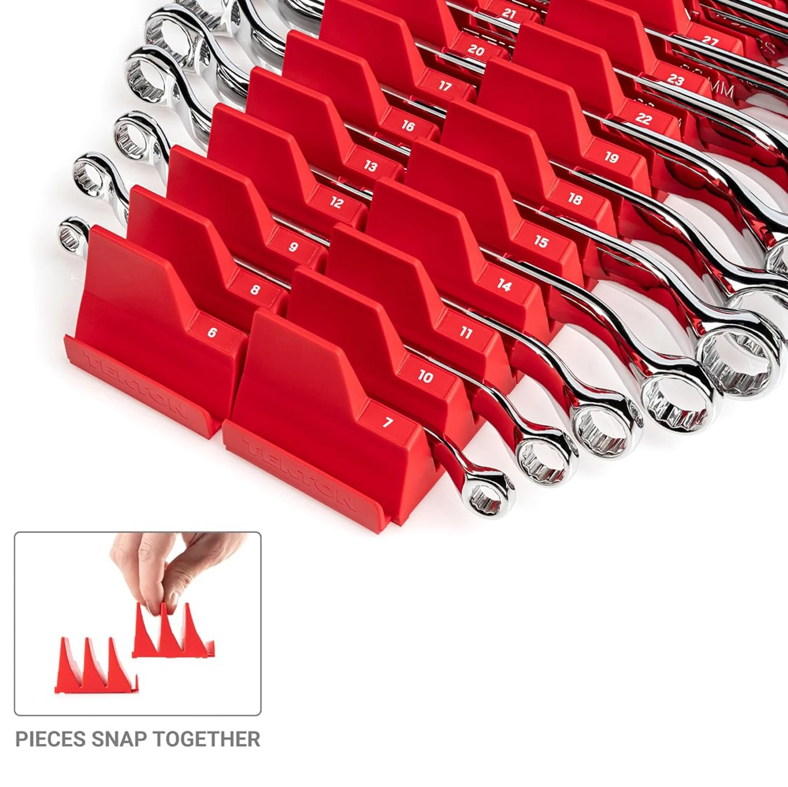 Moersleutelhouder Rechtopstaande opbergorganisator 20-sleutels Magnetische zeshoekige kop Stijl Lade Opbergplank Modulaire gereedschapskisthouder