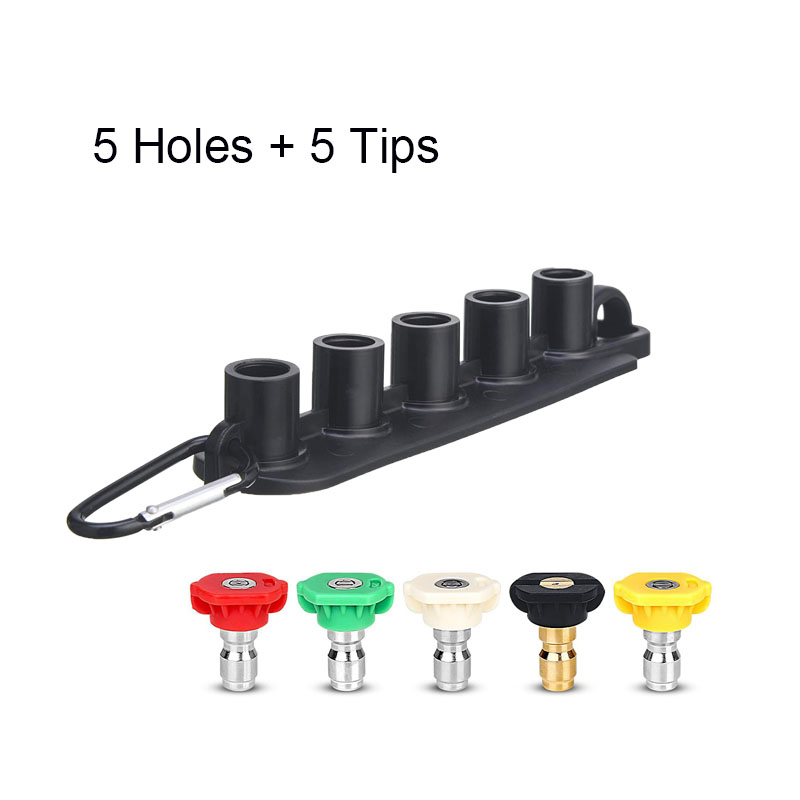 Set di supporti per ugelli a connessione rapida da 1/4" 4000PSI Supporto per pistola per idropulitrice Supporto per punte di spruzzo Lancia di estensione per lavaggio leggera: WHITE