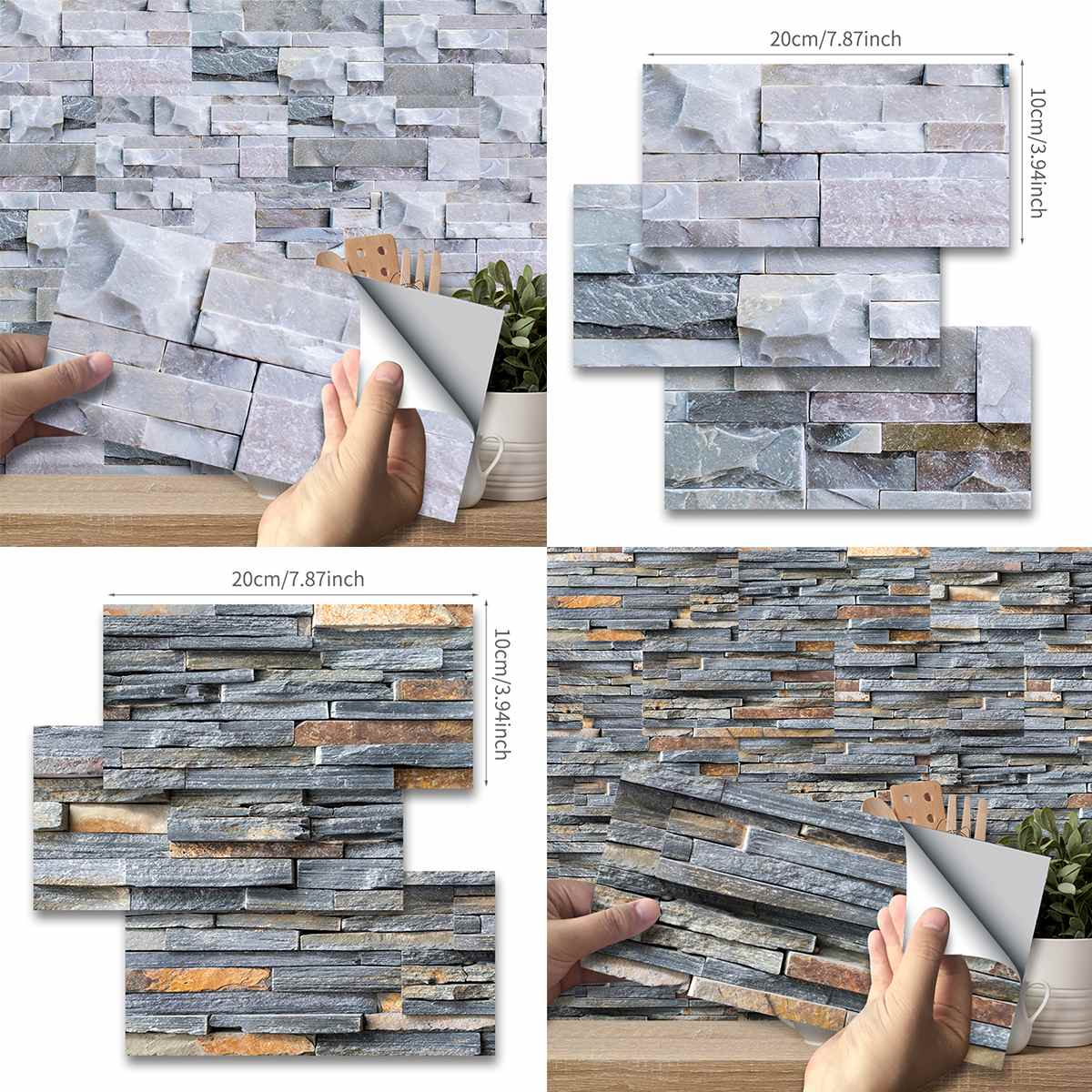 9/27/54PCS Self Adhesive Tile Backsplash 3D Wall Sticker DIY epoxy Bathroom Kitchen Home Decor Oil-Proof Waterproof Wall Sticker