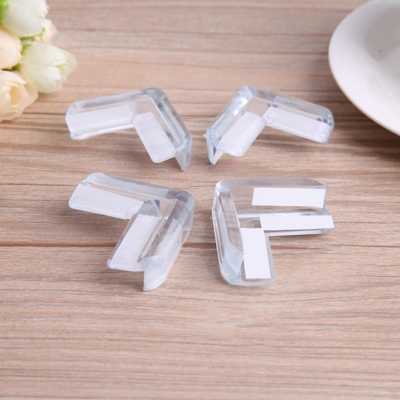 Protector de seguridad de silicona para niños y bebés, 4 Uds., transparente protección de la esquina de la Mesa, cubierta protectora de borde anticolisión para niños