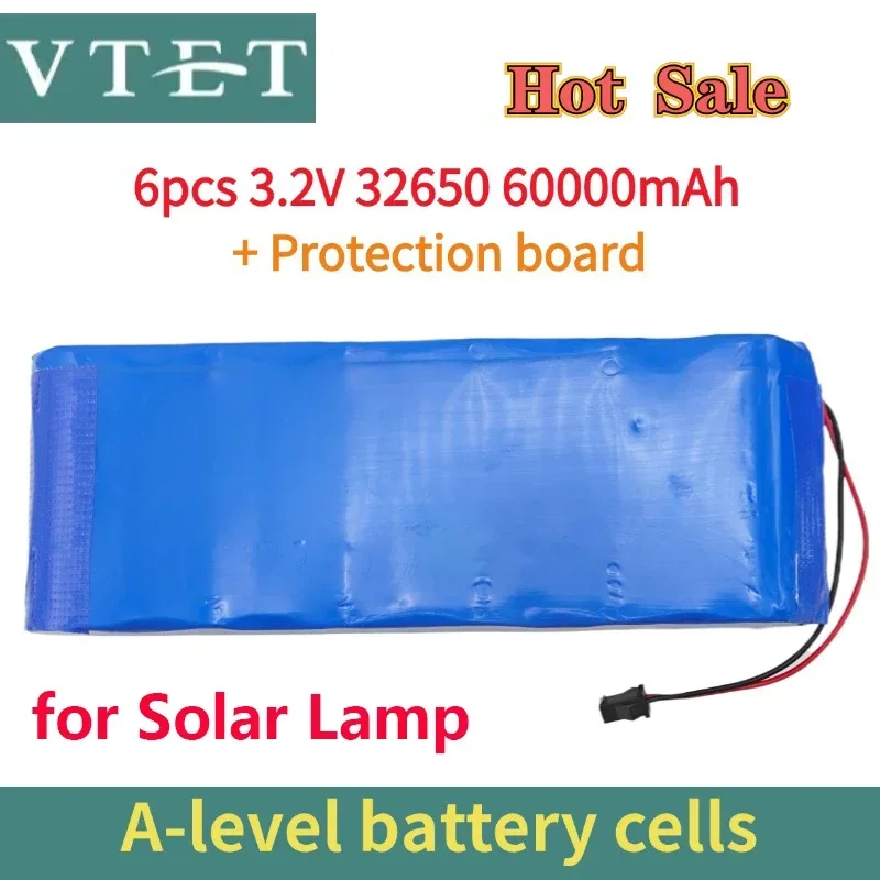 2025 Nuova batteria per lampada solare 3.2V 32650 Batteria al litio di grande capacità Lampada stradale solare Batteria per proiettore con pannello di protezione: Cielo Blu