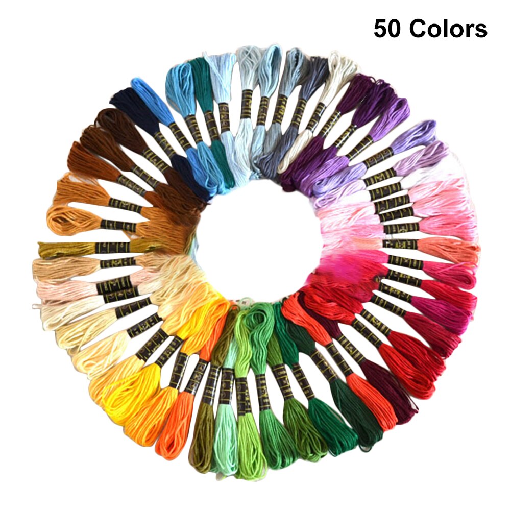 50pcs 12pcs DIY Sewing Embroidery Floss Skein Beginner Cross Stitch Thread Polyester Soft Needlecraft Tailor Household
