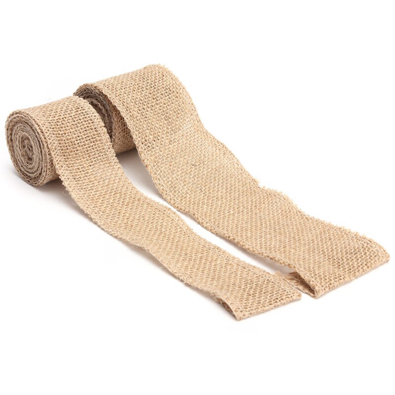 KiWarm 2 M Retro Natuurlijke Jute Hessische Jute Stof Lint Tape Rustieke Bruiloft Riem Bloemisterij Decor DIY ambachten