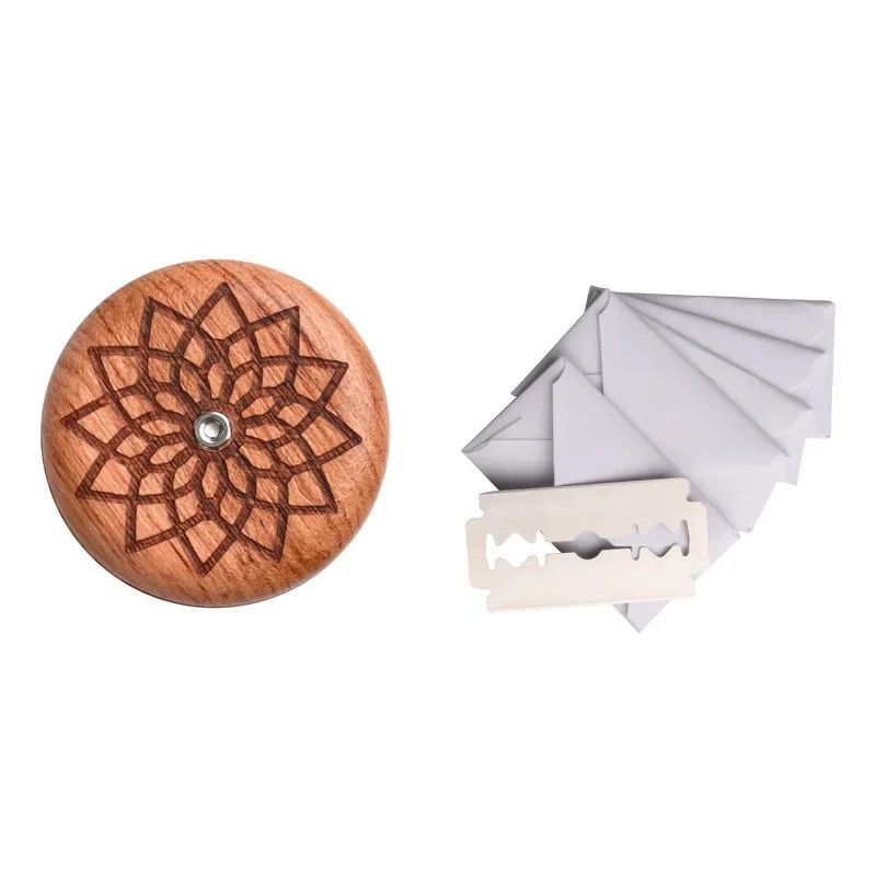 Bread Bakery Lame Tools Wooden Scraper Bread Knife/Slicer/Cutter Dough bakery stone Scoring Lame with Blades Arc Curved Knife1PC: Pink