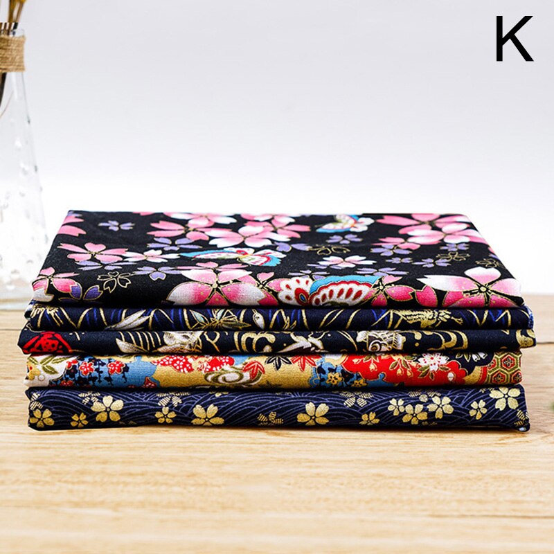 5 pçs estilo japonês tecido de pano algodão retalhos bebê acolchoado roupa costura artesanato diy material bordado acessório: K