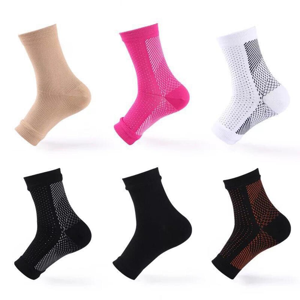 Unisex anti-træthedssport basketball fodbold kompression fod ankel elastisk bandage ærme støtte bøjle guard beskyttende sokker