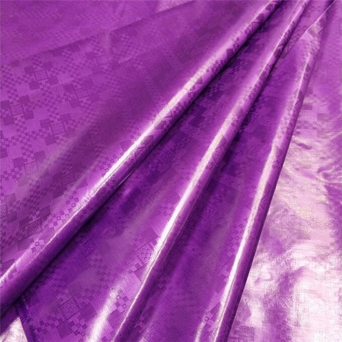 Tissu africain et nigérian pour homme | Tissu riche et de , en coton et en brocade africain, bassin bazin, lot de 5 mètres: purple