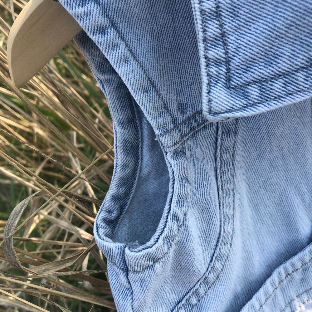 1-8T Baby Westen Jungen Mädchen Jeans Baby Jacke Denim Weste Oberbekleidung freundlicher Kleidung Frühling Herbst Kleidung freundlicher weste Spitzen