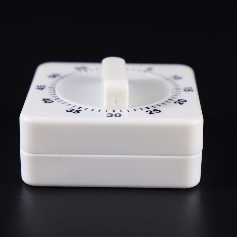 60 Minuten Kookwekker Voor Koken Witte Vierkante Dial Timer Count Down Alarm Herinnering Draagbare Mini Tafel Kantoor Leren