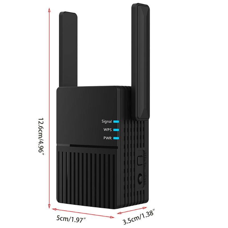 Easy Setup WiFi Repeater WiFi Booster Signal Extender Wireless Internet Amplifier Black 1200M WiFi Extender
